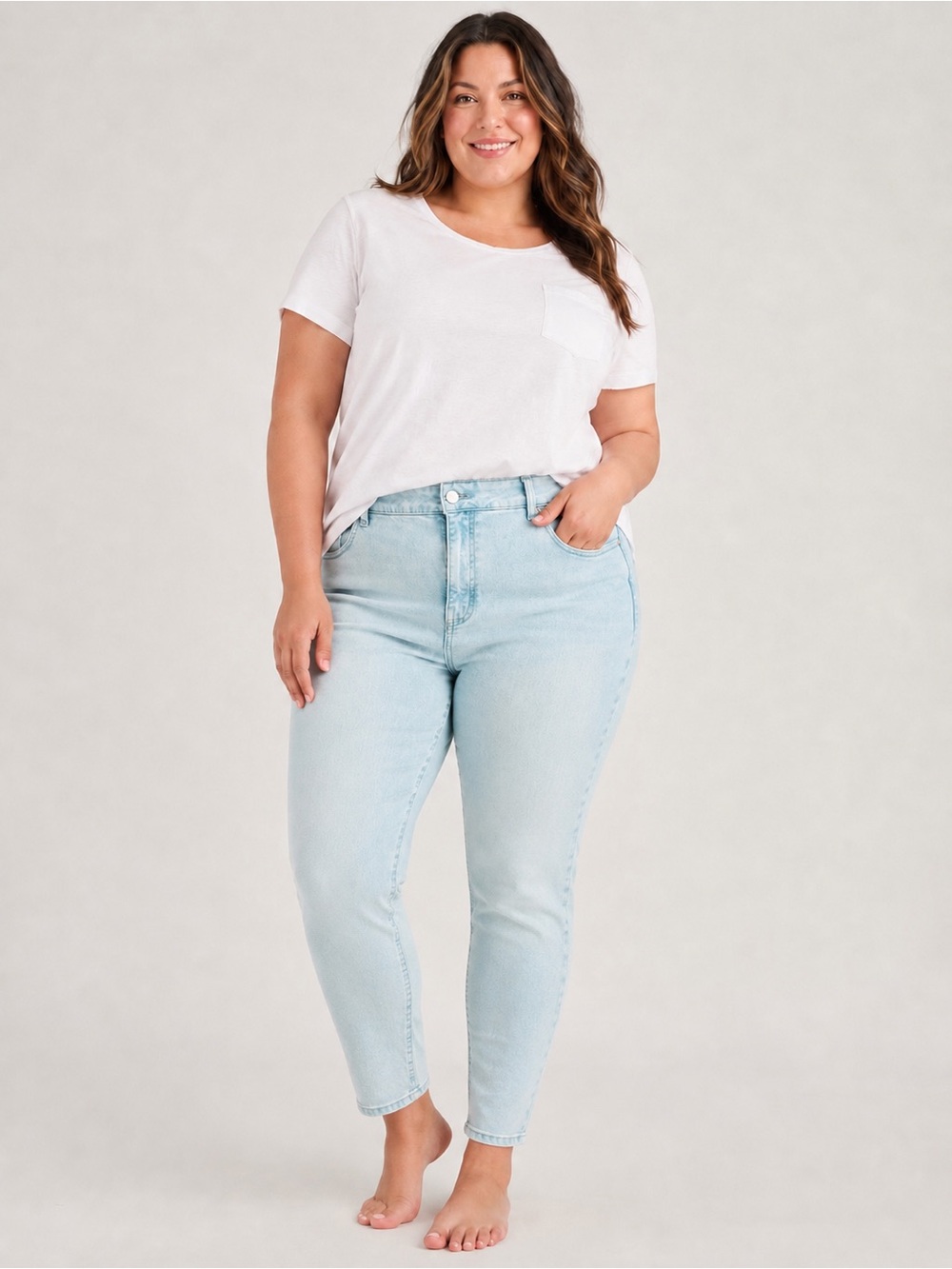 Addition Elle Premium Denim Jeans | Size 22 | Light Wash Straight Leg